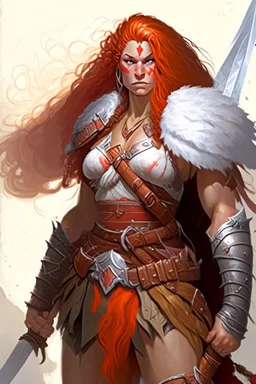 female aasimar barbarian outlander dnd character