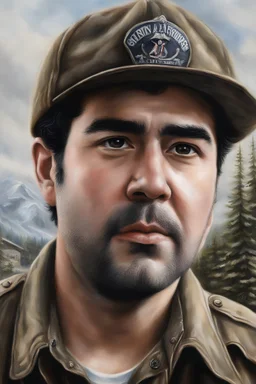 Band of Brothers, 29-year-old Ron Livingston, Oil on Canvas by Thomas Kinkade - 4k UHD, Ultra-realistic, Hyper realistic, Photorealistic, Realistic, absolute Reality