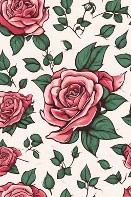 Beautiful roses logo design, no background