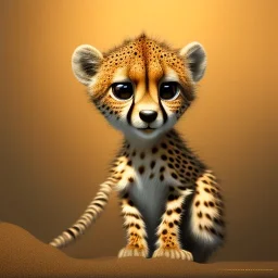 pixar art style of cute baby cheetah in natural environment, monotone color, full body, by mobeius, au naturel, hyper detailed, digital art, trending in artstation, cinematic lighting, studio quality, smooth render, unreal engine 5 rendered, octane rendered, art style by klimt and nixeu and ian sprigger and wlop and krenz cushart