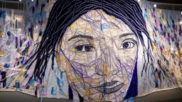 Using your portrait as the centerpiece, create a large-scale fabric mural. Surround the portrait with a network of resilient and stretchy threads, symbolizing the challenges faced during addiction and the journey to recovery. Visitors can interact by gently tugging on the threads, emphasizing the importance of resilience in the healing process.