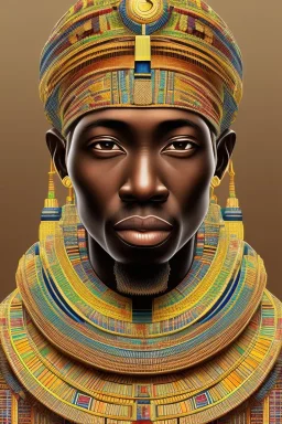 african portrait, ancient egypt, zulu, scaffolding, high detail