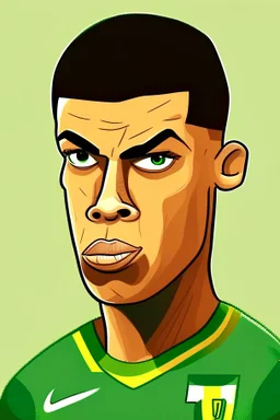 Ronaldo Brazilian soccer player ,cartoon 2d