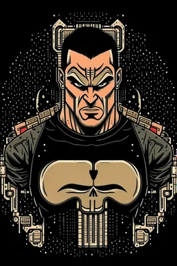 punisher sku;; joe rogan in the style of Hiroshi Nagai