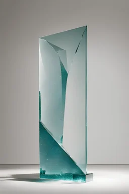 Kırık cam parçalarıyla minimal heykel