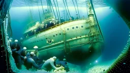 people trapped and suffocating inside submarine at the bottom of the ocean near the titanic