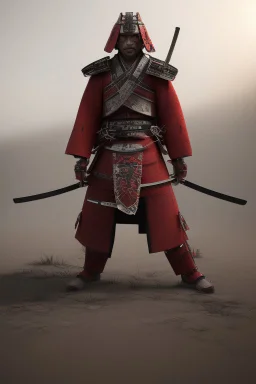 samurai red sword 3d render photo, cinematic