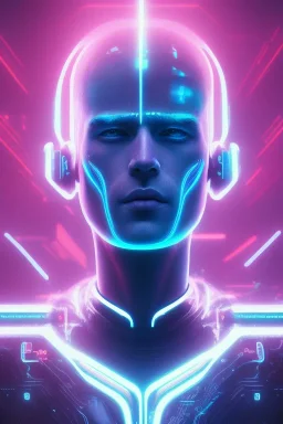 cyberpunk, head, men, portrai, tron