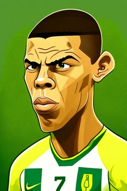 Ronaldo Brazilian football player ,cartoon 2d