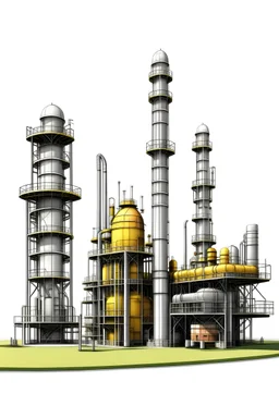 Petrochemical industry , realistic, no background, png,