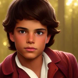 young Matthew Lawrence's highly detailed flawless unmarked unblemished beautiful face, meticulously detailed multi-hued sable chestnut burnt umber hair; digital painting, artstation, smooth, sharp focus, colorful illustration, art by Lisa Frank, artgerm, Greg Rutkowski, Alphonse Mucha and William-Adolphe Bouguereau, Unreal Engine 5