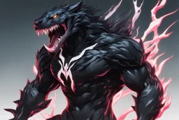 Venom beast in 8k solo leveling shadow artstyle, ice wolf them, neon effect, full body, ice, intricate details, highly detailed, high details, detailed portrait, masterpiece,ultra detailed, ultra quality
