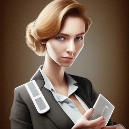 Detailed photo of a office girl with a laptop