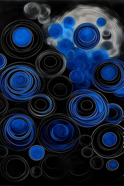 Charcoal circles and blue fire