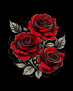 Beautiful roses logo design red