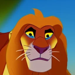 Lion King Animation OC Loca male lion triangular face shape hooked black nose tip