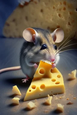 fee of a mouse eating cheese