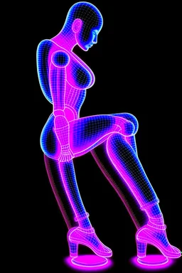 Anais Nin; Neon X-Ray of a woman in heels; neo-futuristic