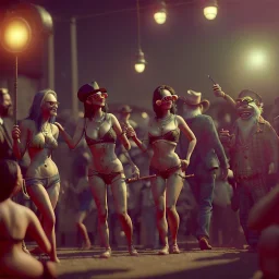 Realistic photo, American shot view, old man monkey, cabaret scene, steampunk. Women, Drunken, Sunglasses, smoking, happy, hot. Many people background, highly detailed, concept art, unreal engine 5, god rays, ray tracing, RTX, lumen lighting, ultra detail, volumetric lighting, 3d, finely drawn, high definition, high resolution.