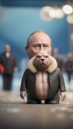 Putin as scared walrus,bokeh like f/0.8, tilt-shift lens 8k, high detail, smooth render, down-light, unreal engine, prize winning