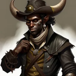 Tiefling wild west outlaw grimdark realistic