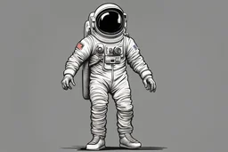 cartoony full body shot of an astronaut from the early 1960s