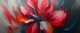 Flower like vulva abstract painting