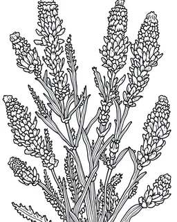 real massive Lavender flower coloring page