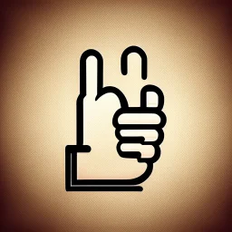 a simple logo of an hand with thumb up, line, flat, vector icon