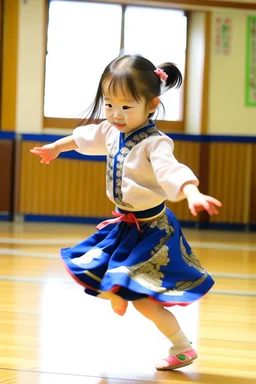 a girl dancing in japanese school