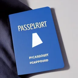 full view of a low-polygon, flattened vector image, passport card with photo of person, in a blue color palette, transparent background.