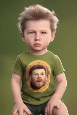 James hetfield toddler, full body, bokeh,hyper realistic