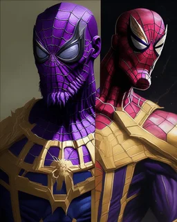 The combination of spider man and Thanos