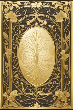 rectangular gold delicate art nouveau book cover