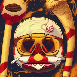 Peanut butter jelly with a baseball bat