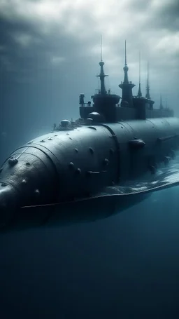 ,surrealism of the dark of a nightmare , hyper photorealistic, hyper detailed bright art color, high resolution, fog, octane render, tilt shift, HDRI Environment, all pictures gray, a torpedo shot out an American modern submarine under the ocean water