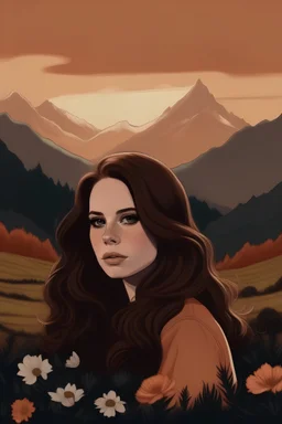 draw Lana del Reys ultraviolence album cover but a landscape