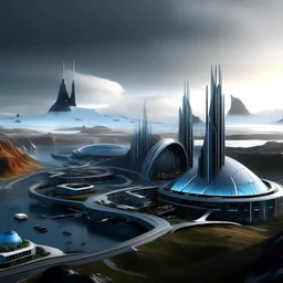 Futuristic city in Iceland