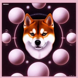 shiba inu studying cosmic orbs