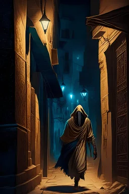 a thief stalks the streets of ancient Egypt at night