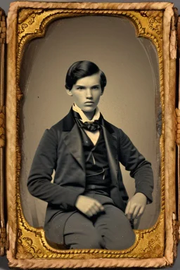 Extremely rich teen guy portrait 1850s