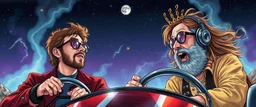 gokart mozart and stevie wonderfull bewildered looks beyond really powerful, fantasy illustration