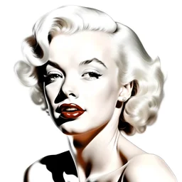 marylin, white background, realistic effects