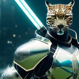 Futuristic dystopian cool leopard in titanium green knight armor, by Yoji Shinkawa, HDR, octane render, unreal engine, masterpiece 4k, hyper detailed, detailed, hyperdetailed, intricate, digital painting of an modern 3d anime character, character illustration, 4k, ultra hd, overexaggerated features, picture in sharp frame, in frame