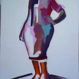 Full body portrait, painting, medium shot lady OptimisticFuturism