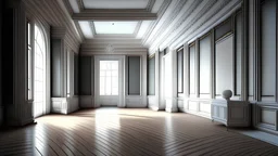 Classical empty room interior 3d