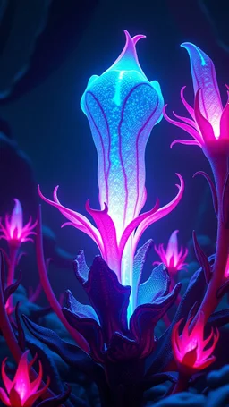 "3D HR Complex Unique and Beautiful Bioluminescent Carnivorous Plants, a breathtaking frontier fantasy artwork by Android Jones, Jean Baptiste monge, Alberto Seveso, Erin Hanson, Jeremy Mann. Minimalist highly detailed and complex professional_photography, masterpieces, 8k resolution concept art, Artstation, tricolor, Unreal Engine 5, cgsociety" Highly detailed ArtStation Concept Art Clear Focus Smooth cinematic 4K epic Details Serious Stoic ARTgerm AN's mature art