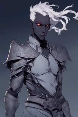 Armored man Drow from DnD by style of Jujutsu Kaisen (anime)