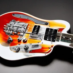 50'S ELECTRIC GUITAR ROCKABILLY HOTROD SPACESHIP FLAMES