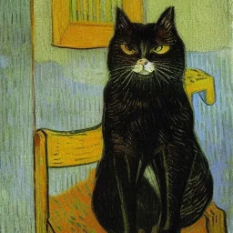 Portrait of a cat by Van Gogh